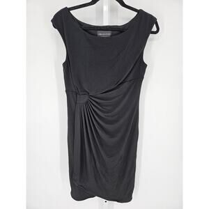 Connected Apparel Women's Black Sleeveless Round Neck Knee Length Dress Size 10